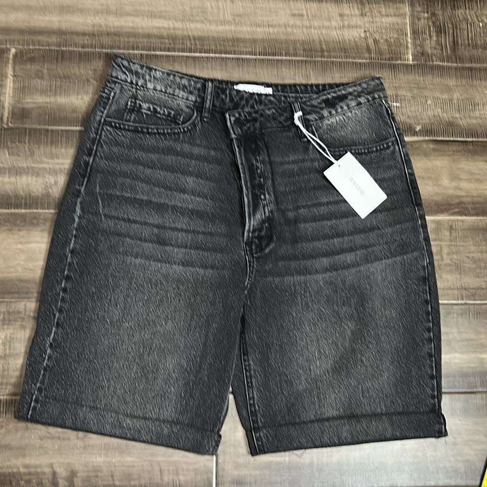New Cello Dad Jean Black Denim Shorts 13